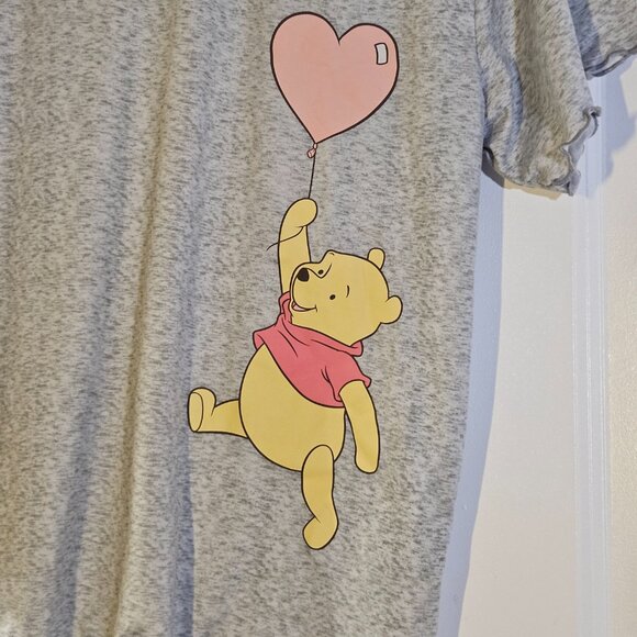 Disney Winnie the Pooh Women's Shirt Size M Gray Pajama T-Shirt Top Super Soft - Picture 2 of 8